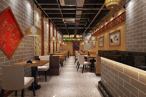 眉山传统中式餐厅餐馆装修设计效果图